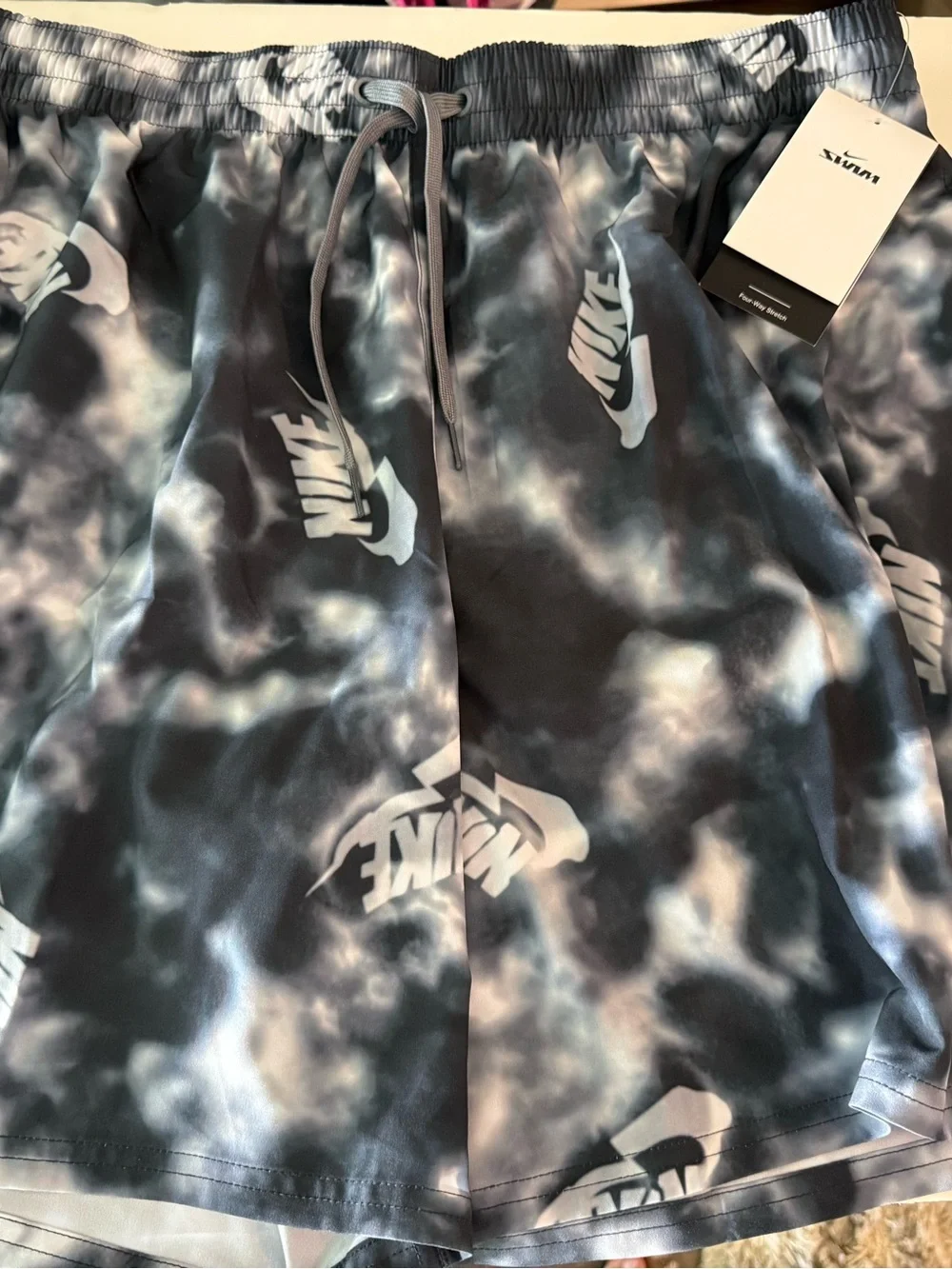Nike Black and Gray mens swim shorts NWT